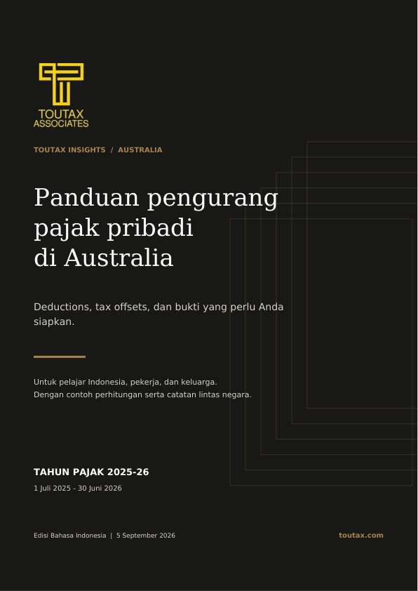 Sampul Panduan Pengurang Pajak Pribadi di Australia